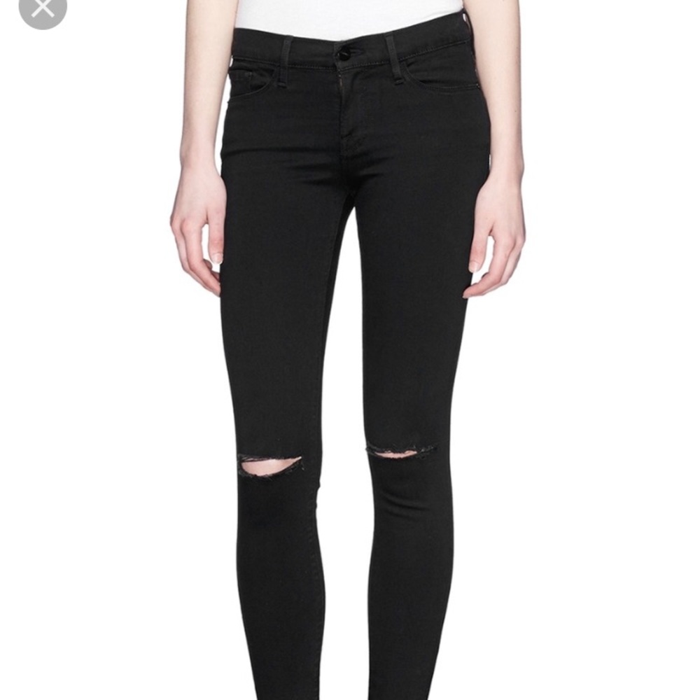 Frame le skinny de Jeanne black ankle jeans
